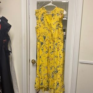 LOFT Floral Yellow Dress